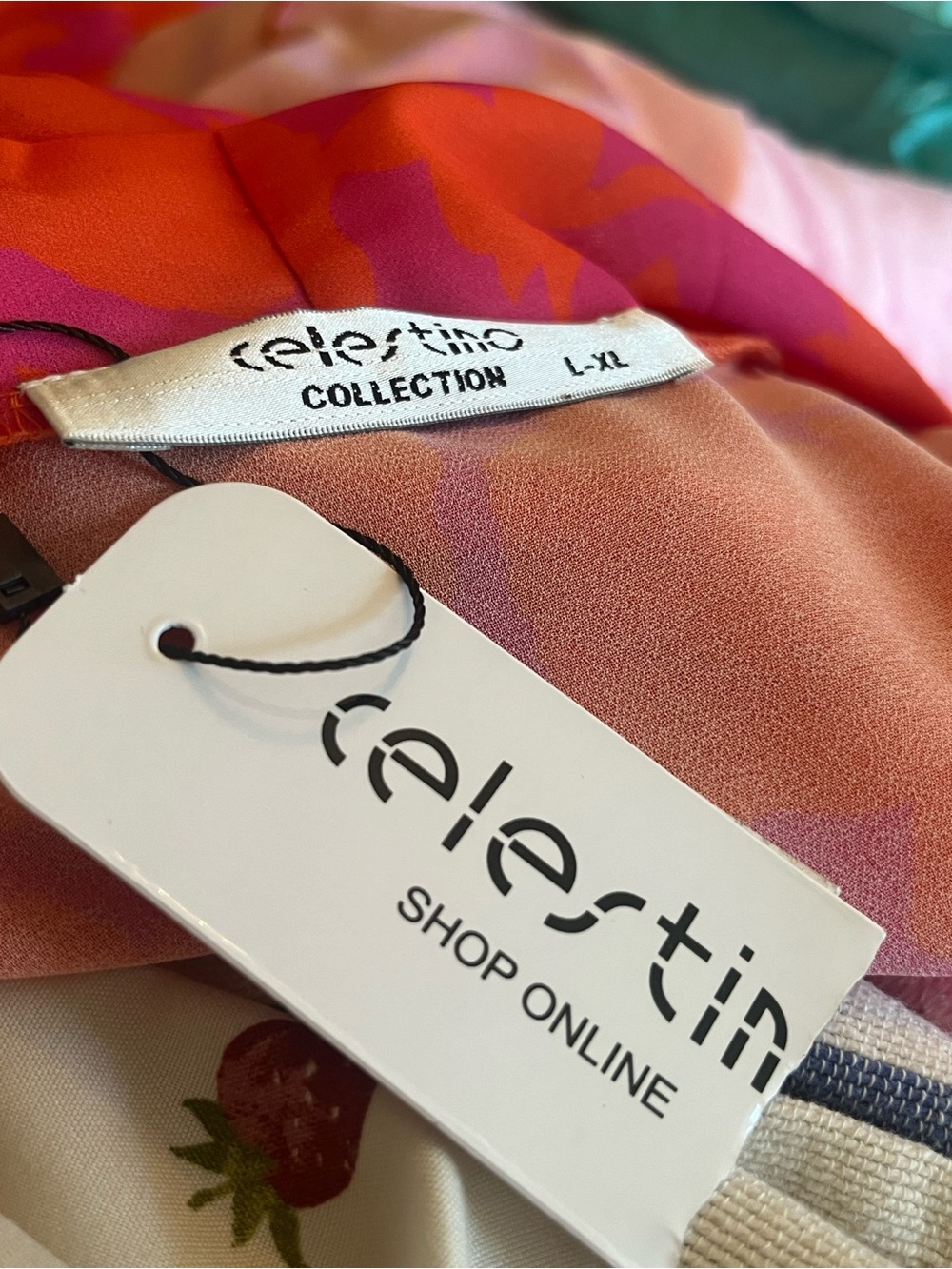 Bright Orange-Pink Floral Beach Cover-Up Kimono Cardigan - Picture 3 of 6
